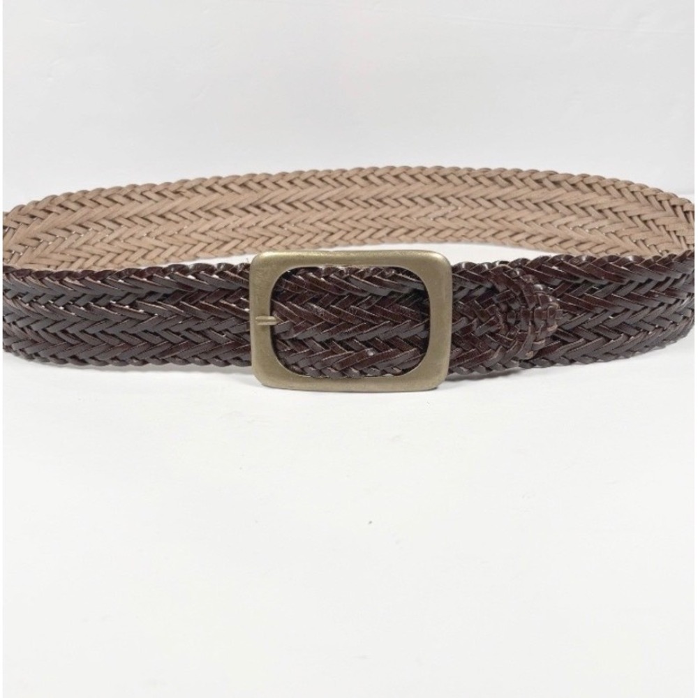 Dark Brown Boho Wide Western Women Large Belt Woven Braided Leather